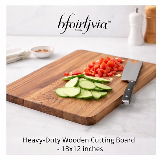 bfoirljviaβ’ Heavy-Duty Wooden Cutting Board β 18x12 inches