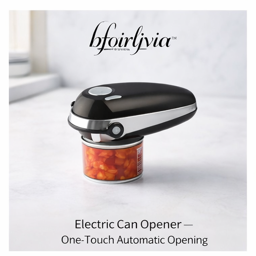 bfoirljvia™ Electric Can Opener – One-Touch Automatic Opening
