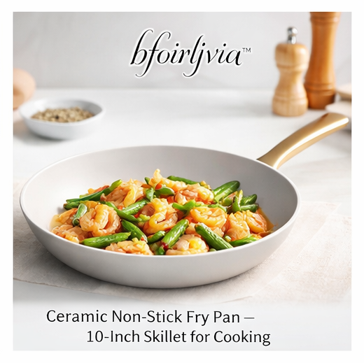 bfoirljvia™ Ceramic Non-Stick Fry Pan – 10-Inch Skillet for Cooking